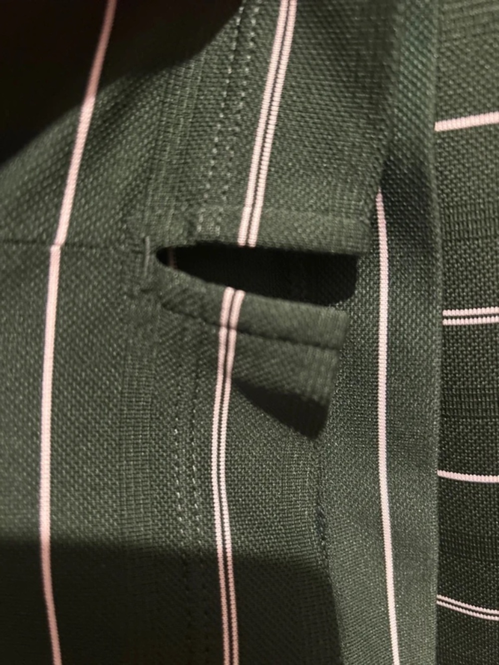 Nike Golf Dri Fit Sport Dark Green Striped Polo Shirt Sz. L - Picture 7 of 8